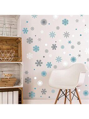 Snowflake Wall Decals Winter Window Clings Christmas Decorations Reusable Static